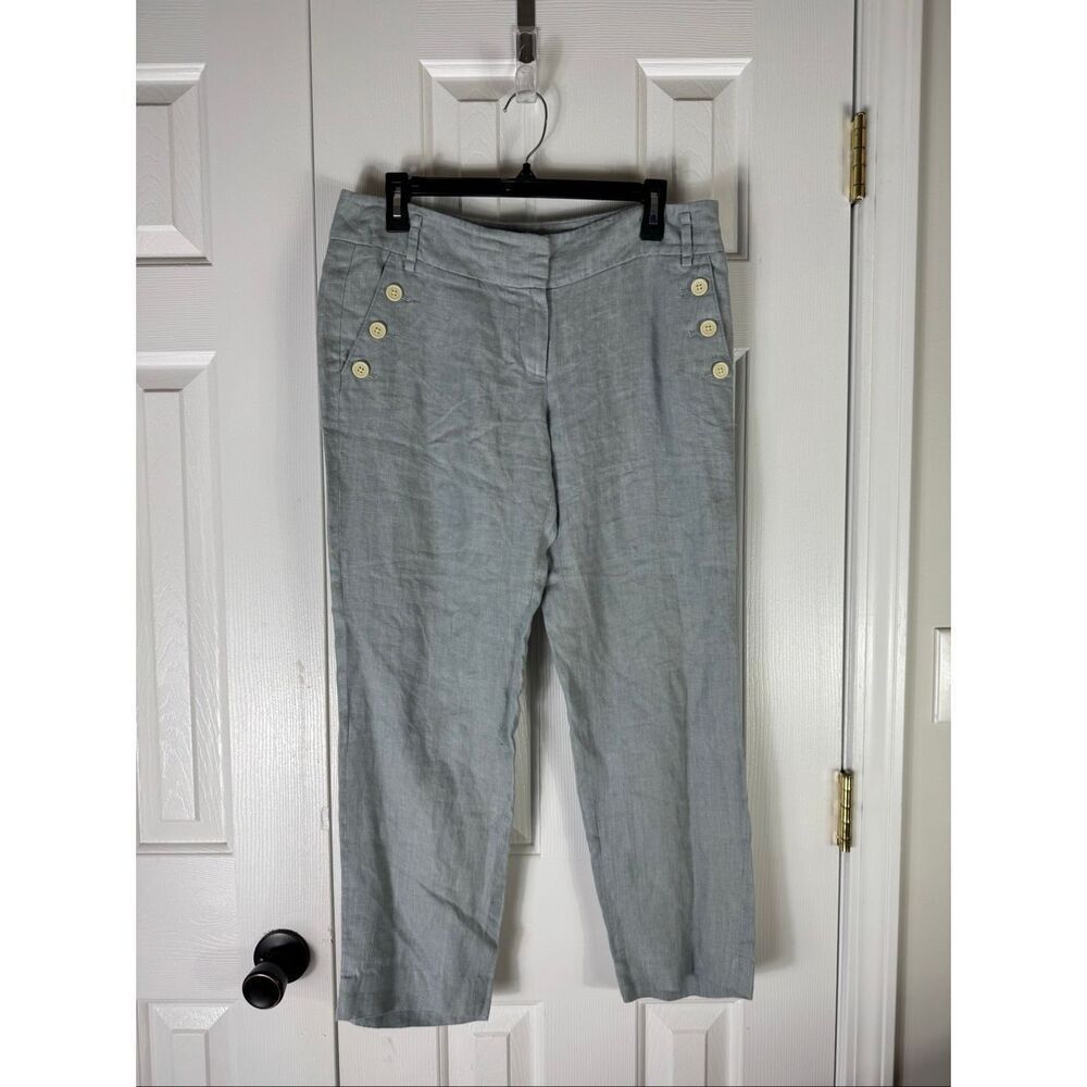 Loft Womens Cropped Linen Pants Size 6